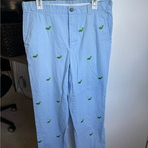 Brooks Brothers - Men’s Light Blue Pants with Green embroidered whales W35/L32